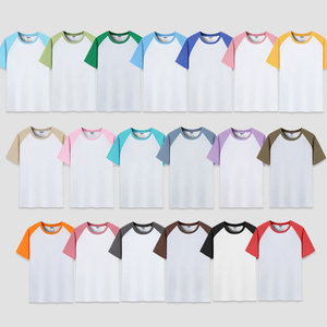 T-shirt col rond de haute qualité imprimé sur mesure deux tons vierge 100% coton T-shirt unisexe pour hommes - Product Image 1