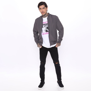 Chaqueta Bomber de Alta Calidad con Bordado Urbano, Cuello Acanalado, Cierre de Cremallera, Estilo Cargo Impermeable, con Logotipo - Product Image 1