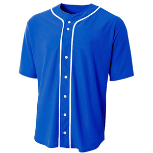 Ensemble uniforme de baseball pour homme, maillot bleu, pantalon blanc, manches courtes, boutons sur le devant, tissu polyester respirant - Product Image 2