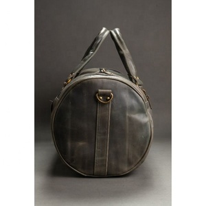 Hot Unisex Travel <b>Duffel</b> <b>Bag</b> High Quality Genuine Leather Fashionable Geometric Zipper Hot Selling Unisex Leather Duffle <b>Bag</b> - Product Image 4