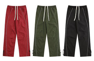 Pantalon de survêtement pour femme, taille mi-haute, coupe ample, en coton thermique, jambe large, streetwear, décontracté, pantalon baggy d'hiver, écologique, coupe-vent - Product Image 2