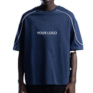 Camiseta de algodón 100% para hombre, Camiseta holgada con estampado OEM/ODM, venta al por mayor, 350 GSM Camiseta holgada de peso pesado, camiseta de lujo de algodón 100% - Product Image 1