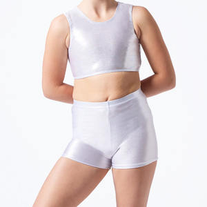 Tela transpirable con logotipo personalizado para niños, tanque para niños, gimnasia infantil, atuendo de entrenamiento, cuello redondo, Sujetador deportivo, conjunto de pantalones cortos para niña - Product Image 6