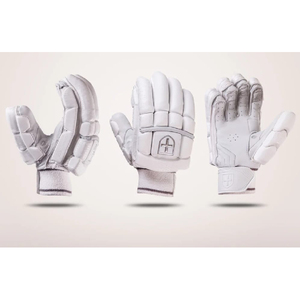 Best Quality PU Leather Plain Pattern Batting Gloves <b>White</b> Color Medium Size Reasonable Price for India <b>Cricket</b> Gloves - Product Image 2