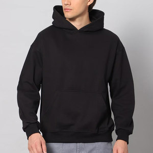 Sudadera con Capucha Negra para Hombre, con Logotipo Personalizado, Corte Regular, Felpa de Algodón, Estilo Casual para Otoño - Product Image 1
