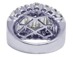 925สเตอร์ลิงเงินเย็นออกบาแกตต์และแหวนเพชรมอสซาไนต์ทรงกลมสำหรับผู้ชายแหวนฮิปฮอปสำหรับผู้หญิงเครื่องประดับแฟชั่น - Product Image 5