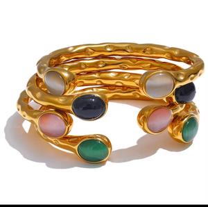 สร้อยข้อมืองานแต่งงานชุบทองหรูหราของผู้หญิงกำไลข้อมือแฟชั่นลายสวยสำหรับเจ้าสาวเครื่องประดับกำไลใหญ่ - Product Image 3