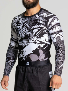 Rashguard personnalisé imprimé par sublimation MMA BJJ OEM unisexe manches longues en spandex/polyester respirant - Product Image 6