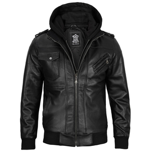 Cremallera Mangas completas Hombres Chaqueta de cuero de moda Durable Hombres Chaqueta de cuero de moda - Product Image 1
