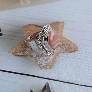 Pierre précieuse de rhodochrosite naturelle en vrac 925 bague de travail fin en argent Sterling fabricant de bijoux classiques cadeau en gros pour l'amour - Product Image 6