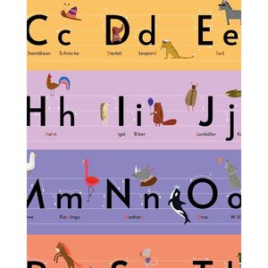 Personalized ABC <b>Poster</b> with Modern Design 61 X 91.5 cm Wall Usage Paper Material Featuring Animal Motifs and Counting Aid - Product Image 6