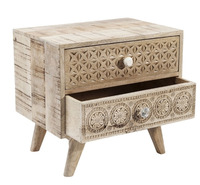 Mesa de Noche Moderna de Lujo, Personalizada, Hecha a Mano con Madera Sólida, Plegable y Multifuncional, para el Dormitorio o Comedor