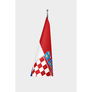 Drapeau d'intérieur officiel de la Croatie, imprimé numériquement, en polyester de soie et matériaux plastiques sur mât en aluminium - Product Image 3