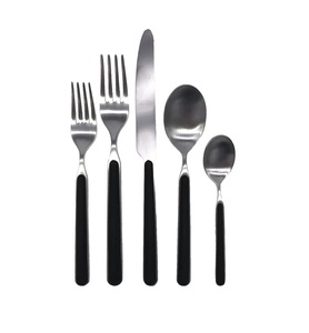 Juego de cubiertos de acero inoxidable con mango de resina perfecto para cenas de bodas y servicio de comida elegante - Product Image 1