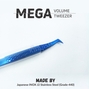 Juego de pinzas para pestañas azules de plasma con logotipo personalizado de alta calidad, herramienta de extensión de pestañas de acero inoxidable puntiaguda con etiqueta privada - Product Image 3