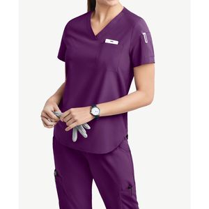 Juegos de fregado bordado con logotipo personalizado, camisetas con cuello en V, múltiples bolsillos de carga, corredores, Hospital Médico, precio de fábrica, juegos de fregado al por mayor - Product Image 6