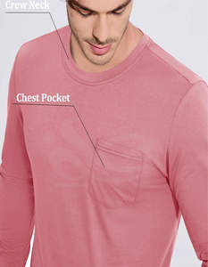 T-shirt à col rond à manches longues 100% coton pour hommes, coupe ajustée, respirant, poids lourd, anti-rides, style streetwear avec logo personnalisé - Product Image 4