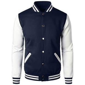 Nouvelle veste de baseball pour homme, col montant, fabriquée avec des matériaux de haute qualité à 100%, avec des manches en cuir, veste de baseball pour homme - Product Image 1