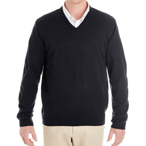 Pull à col en V pour homme en molleton de coton coupe-vent écologique, vente en gros - Product Image 1
