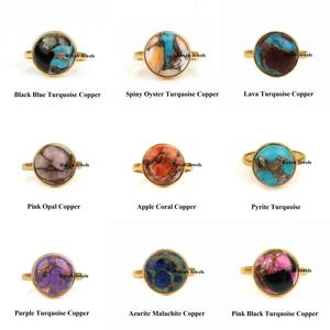 Top vente 925 argent 10mm rond arc-en-ciel pierre de lune cristal éternité bande Vermeil plaqué or bijoux fins bague de mariage pour femmes - Product Image 4