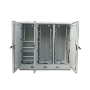 Factory production IP65 weatherproof telecom floor mounted outdoor enclosure with battery rack cabinet