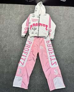 Costume de jogging à épaules tombantes en coton personnalisé délavé à l'acide pour hommes pullover à capuche et ensembles de pantalons de survêtement avec impression bouffante pour hommes - Product Image 6