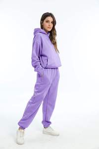Haute qualité personnalisé 2 pièces 100% coton femmes survêtement séchage rapide Nylon survêtement pantalon respirant pour l'automne saison survêtements - Product Image 6