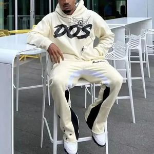 ชุดวอร์มผู้ชายแบบซ้อนทับดีไซน์ใหม่ปี 2026 ผลิตจากโพลีเอสเตอร์พิมพ์ลายแบบซับลิเมชั่น ไซส์อเมริกา เสื้อฮู้ดแบบสวมหัวมีซิปเต็มตัว - Product Image 3