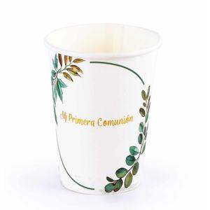 Gobelets en papier pour la communion, design floral élégant, 12 pièces par sac, fournitures pour événements religieux - Product Image 1