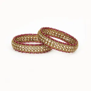 Antique 4 Pc Pearl Bangles With Mehndi Plating 210787 Artificial Fashion Jewellery Exporter in India