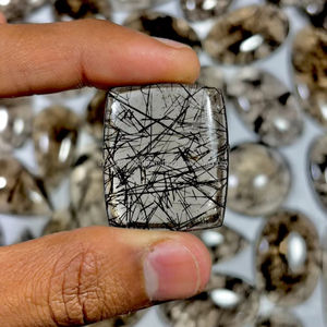 Haute qualité naturel noir rutile pierres précieuses en vrac forme mixte cristal Lot taille libre pour la fabrication de bijoux accessoires cristal noir - Product Image 1