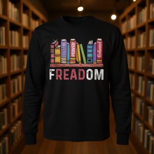 T-shirt à manches longues Freedom Anti-Ban pour les amoureux des livres, t-shirt promotionnel pour la lecture - Product Image 3