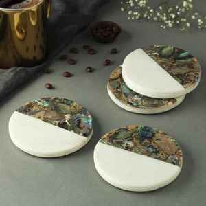 Sous-verres décoratifs en marbre de luxe Sous-verres décoratifs en marbre design avec doublure en or cuisine décoratifs de qualité supérieure à vendre - Product Image 6