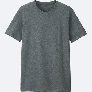Camiseta de poliéster y algodón de talla grande para hombre, Camiseta de cuello redondo para hombre, camiseta transpirable de secado rápido de microfibra gris oscuro para hombre - Product Image 1