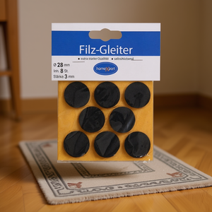 Glissières autocollantes en feutre marron de 28 mm, 8 pièces/sur carte, pour tapis et protections - Product Image 3