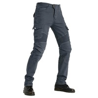 Pantalon en jean de moto entièrement doublé pour hommes Pantalon de moto renforcé d'hiver à motif solide