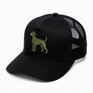 Casquette de camionneur brodée avec chiot, noire, 6 panneaux, casquette de baseball en maille pour chiot, couvre-chef d'extérieur IVA-C-G-H-4 - Product Image 4
