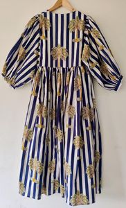 Robe mi-longue, Mini robe, robe longue à imprimé bloc de palmier, col profond avec ficelle - Product Image 5