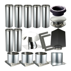 Kit de tuyau de cheminée pour poêle à bois à double paroi isolé, homologué UL, classe A, en acier inoxydable 316L - Product Image 1