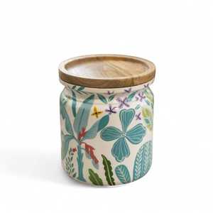 Hecho a mano de calidad superior Mango de madera maciza Jungle Breeze tarro de madera técnica pulida Decoración - Product Image 4