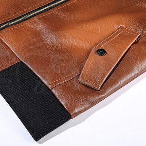 Chaqueta de Cuero de Vaca Personalizada al por Mayor para Hombre, Cuello Alto, Impermeable, Cortavientos, Transpirable, para Uso en Exteriores, Talla Personalizada - Product Image 6