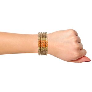 Ensemble de bracelets indiens Bollywood Style Rhinestone Crystal Bracelet Jewelry Set pour femmes filles (4pc) - Product Image 3