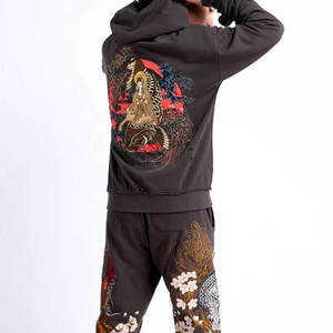Sudadera con Capucha para Hombre, Estilo Urbano, Personalizada OEM, Hombros Caídos, Corte Cuadrado, Felpa Francesa, Cierre de Cremallera, Remaches, Pedrería, Tejido Grueso - Product Image 2