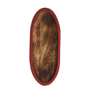 Nouveau plateau et plat décoratif ovale en bois de mangue rouge/noyer - Product Image 2