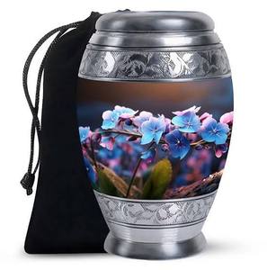 Urne funéraire moderne en aluminium faite à la main, personnalisable avec impression, pour cendres d'adultes, idéale pour les mariages. - Product Image 3