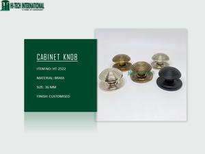 Nouveau bouton d'armoire rond rainuré avec plaque arrière fait à la main en laiton massif métal tiroir en gros armoire poignée de traction quincaillerie - Product Image 5