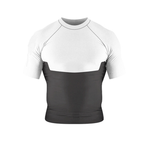 Ventes en gros de t-shirts de compression respirants unisexes en spandex/polyester UPF50+, personnalisables, à manches courtes - Product Image 6