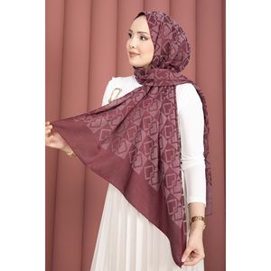 Serie de Chales Jacquard Borgoña Premium, Bufanda de Seda con Diseño Floral Transpirable, Accesorio de Moda en Material de Rayón y Poliéster - Product Image 2