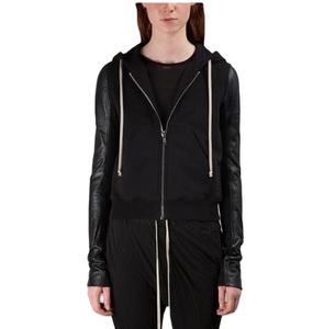 Sweat-shirt pour homme en coton 100% respirant avec manches en cuir et fermeture éclair personnalisée, vêtement d'hiver personnalisable - Product Image 4