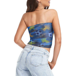 Haut tube audacieux pour femme Bandeau Streetwear à la mode avec impression par sublimation haut court sportif ultime pour tenues décontractées - Product Image 4